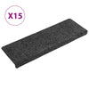 vidaXL Tappetini per scale autoadesivi 15 pz 65x21x4 cm Grigio Scuro bordo rettangolare - Image 2 of 6