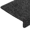 vidaXL Tappetini per scale autoadesivi 15 pz 65x21x4 cm Grigio Scuro bordo rettangolare - Image 4 of 6