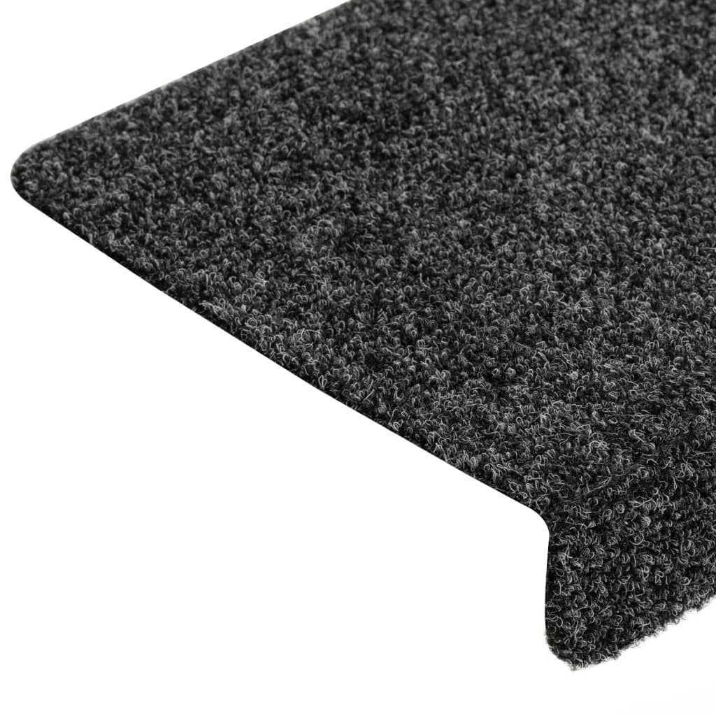 vidaXL Tappetini per scale autoadesivi 15 pz 65x21x4 cm Grigio Scuro bordo rettangolare - Image 4 of 6