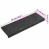 vidaXL Tappetini per scale autoadesivi 15 pz 65x21x4 cm Grigio Scuro bordo rettangolare - Image 6 of 6