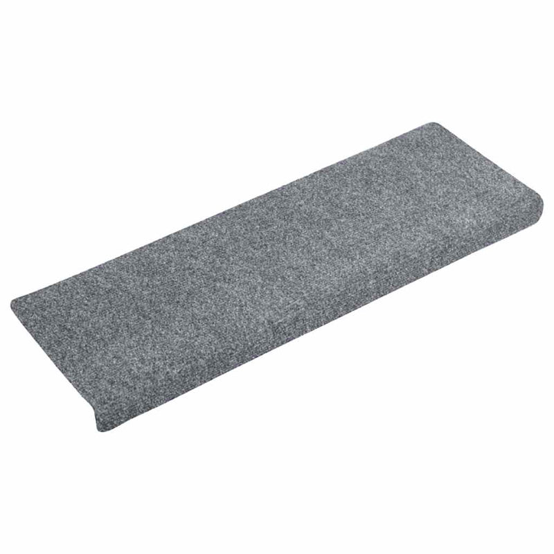 vidaXL Tappetini per scale autoadesivi 15 pz 65x21x4 cm Grigio chiaro bordo rettangolare - Image 3 of 7