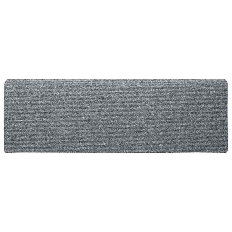 vidaXL Tappetini per scale autoadesivi 15 pz 65x21x4 cm Grigio chiaro bordo rettangolare - Image 4 of 7