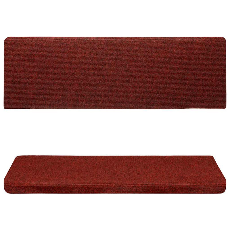 Set 5 Tappetini Autoadesivi per Scale 65x21 cm - Rosso Bordeaux - immagine 4 | SolPatio - Image 4 of 11