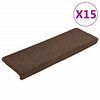 vidaXL Tappetini per scale 15 pz 65x21x4 cm Marrone Bordo rettangolare - Image 2 of 7