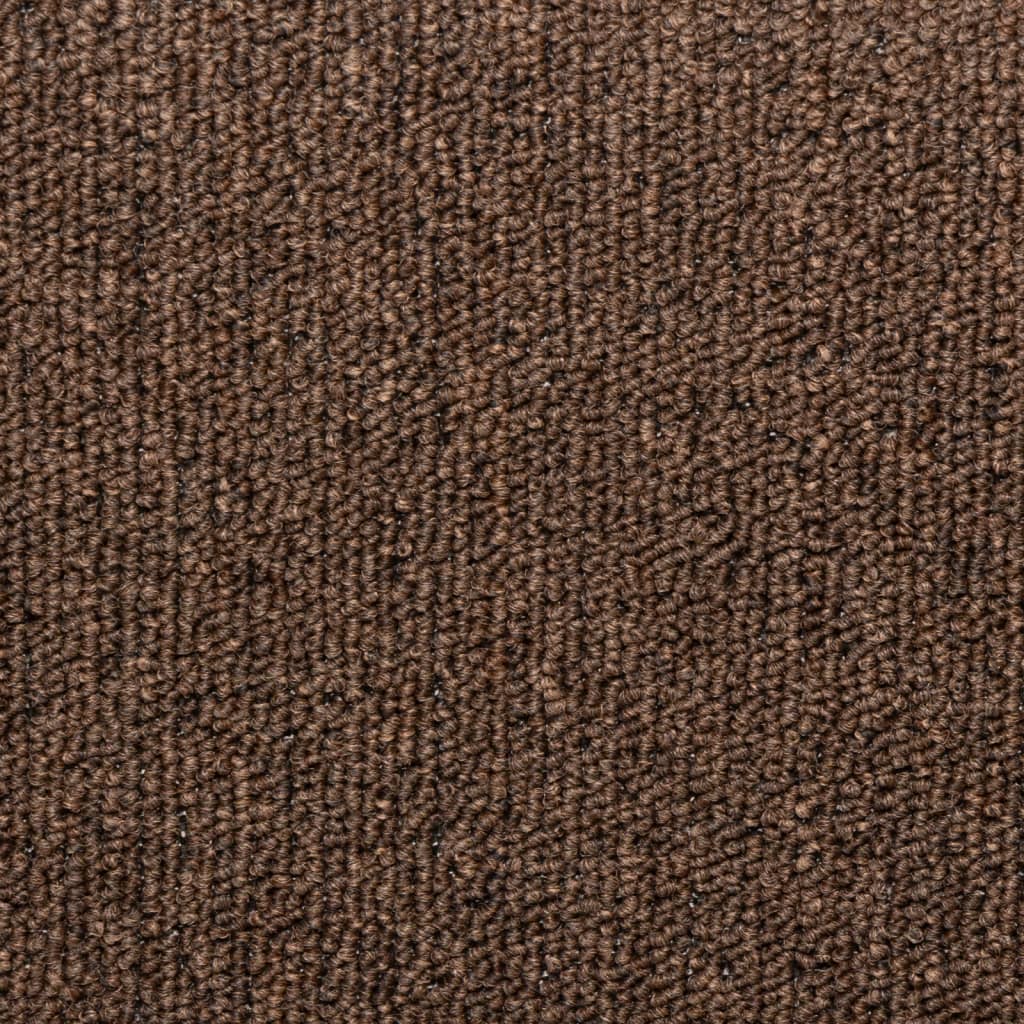 vidaXL Tappetini per scale 15 pz 65x21x4 cm Marrone Bordo rettangolare - Image 6 of 7