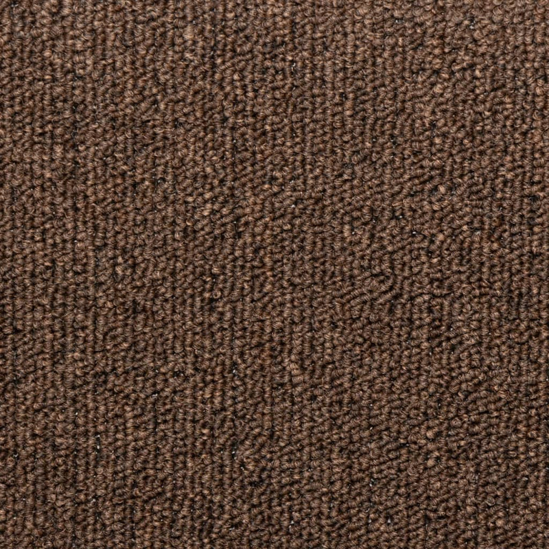 vidaXL Tappetini per scale 15 pz 65x21x4 cm Marrone Bordo rettangolare - Image 6 of 7