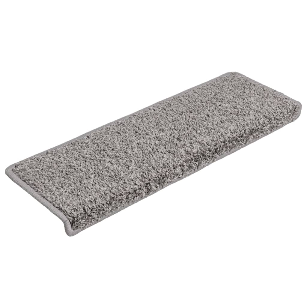 vidaXL Tappetini per scale 15 pz 65x21x4 cm Grigio Bordo rettangolare - Image 3 of 7