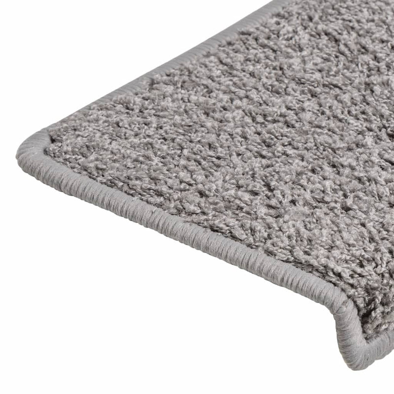 vidaXL Tappetini per scale 15 pz 65x21x4 cm Grigio Bordo rettangolare - Image 5 of 7