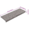 vidaXL Tappetini per scale 15 pz 65x21x4 cm Grigio Bordo rettangolare - Image 7 of 7