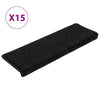 vidaXL Tappetini per scale 15 pz 65x21x4 cm Nero Bordo rettangolare - Image 2 of 7