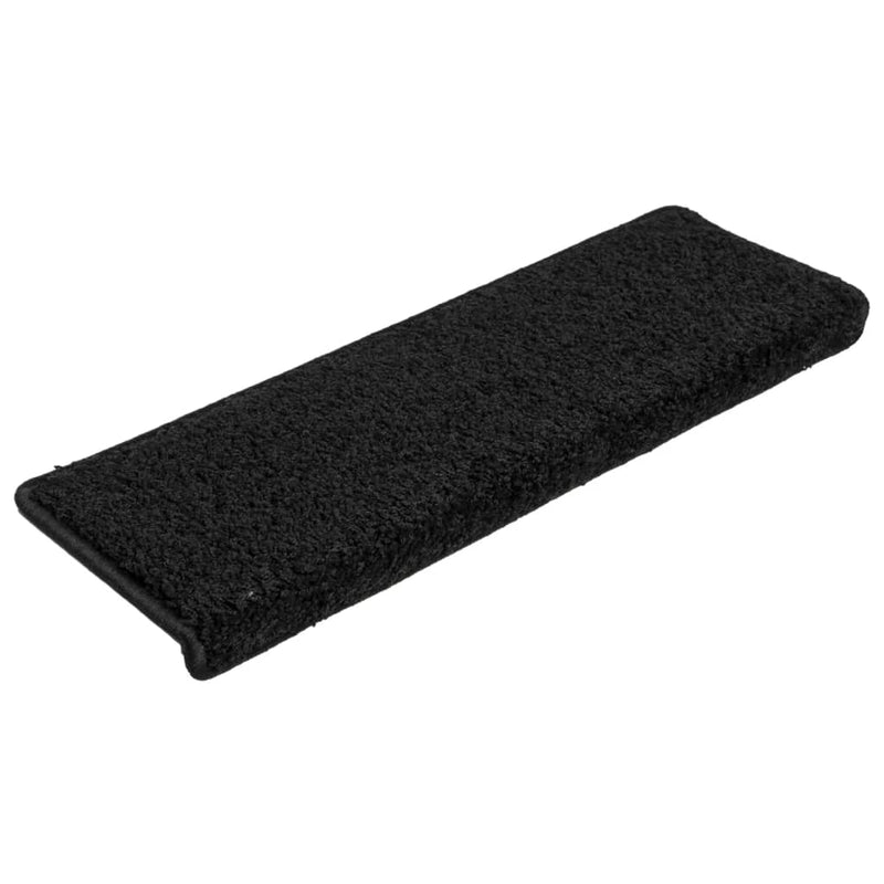 vidaXL Tappetini per scale 15 pz 65x21x4 cm Nero Bordo rettangolare - Image 3 of 7