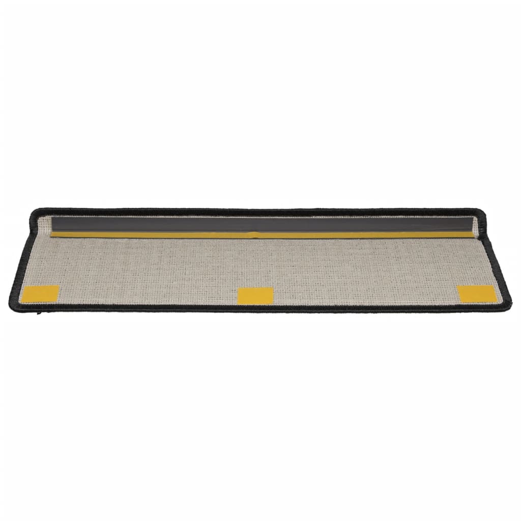 vidaXL Tappetini per scale 15 pz 65x21x4 cm Nero Bordo rettangolare - Image 4 of 7