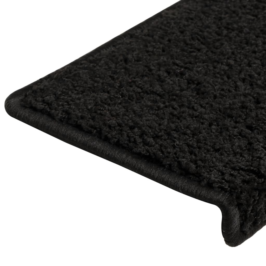 vidaXL Tappetini per scale 15 pz 65x21x4 cm Nero Bordo rettangolare - Image 5 of 7