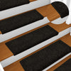 vidaXL Tappetini per scale 15 pz 65x21x4 cm Nero Bordo rettangolare - Image 1 of 7