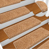 vidaXL Tappetini per scale 15 pz 65x21x4 cm Beige Bordo rettangolare - Image 1 of 7