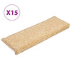 vidaXL Tappetini per scale 15 pz 65x21x4 cm Crema Bordo rettangolare - Image 2 of 7
