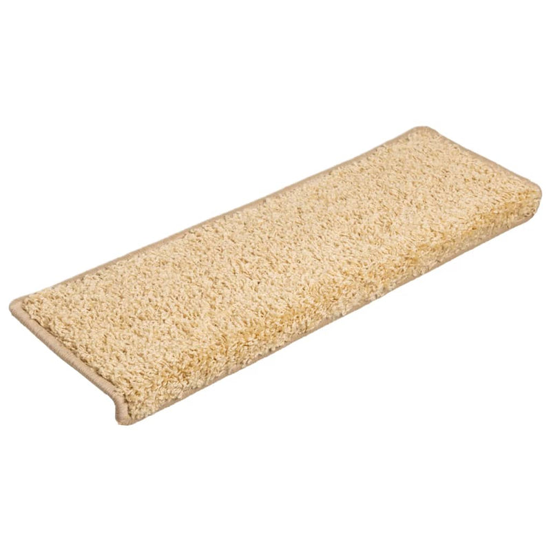 vidaXL Tappetini per scale 15 pz 65x21x4 cm Crema Bordo rettangolare - Image 3 of 7