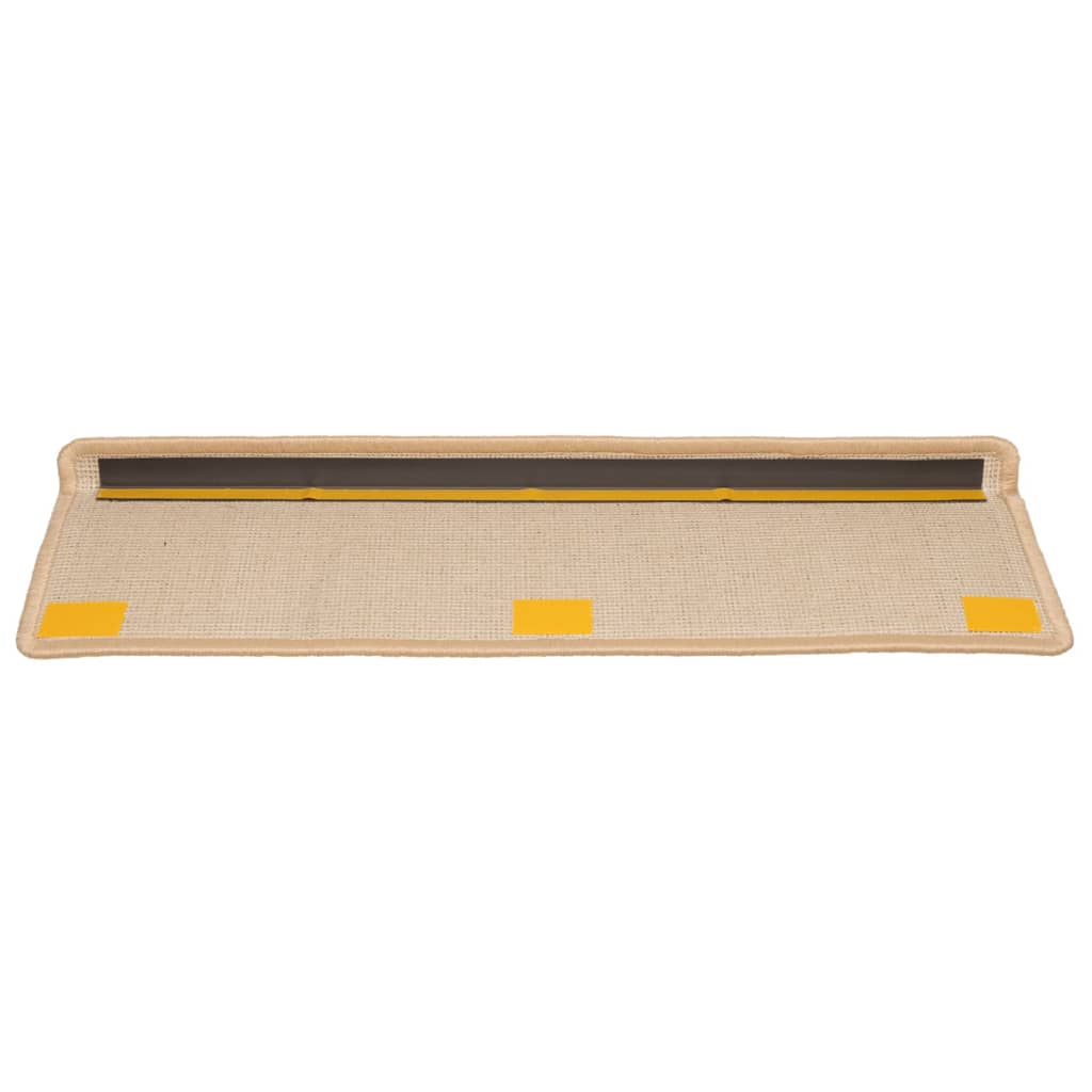 vidaXL Tappetini per scale 15 pz 65x21x4 cm Crema Bordo rettangolare - Image 4 of 7