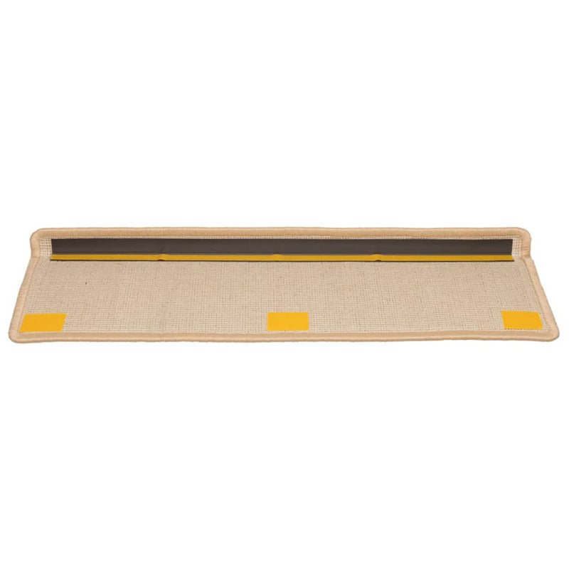 vidaXL Tappetini per scale 15 pz 65x21x4 cm Crema Bordo rettangolare - Image 4 of 7