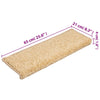 vidaXL Tappetini per scale 15 pz 65x21x4 cm Crema Bordo rettangolare - Image 7 of 7
