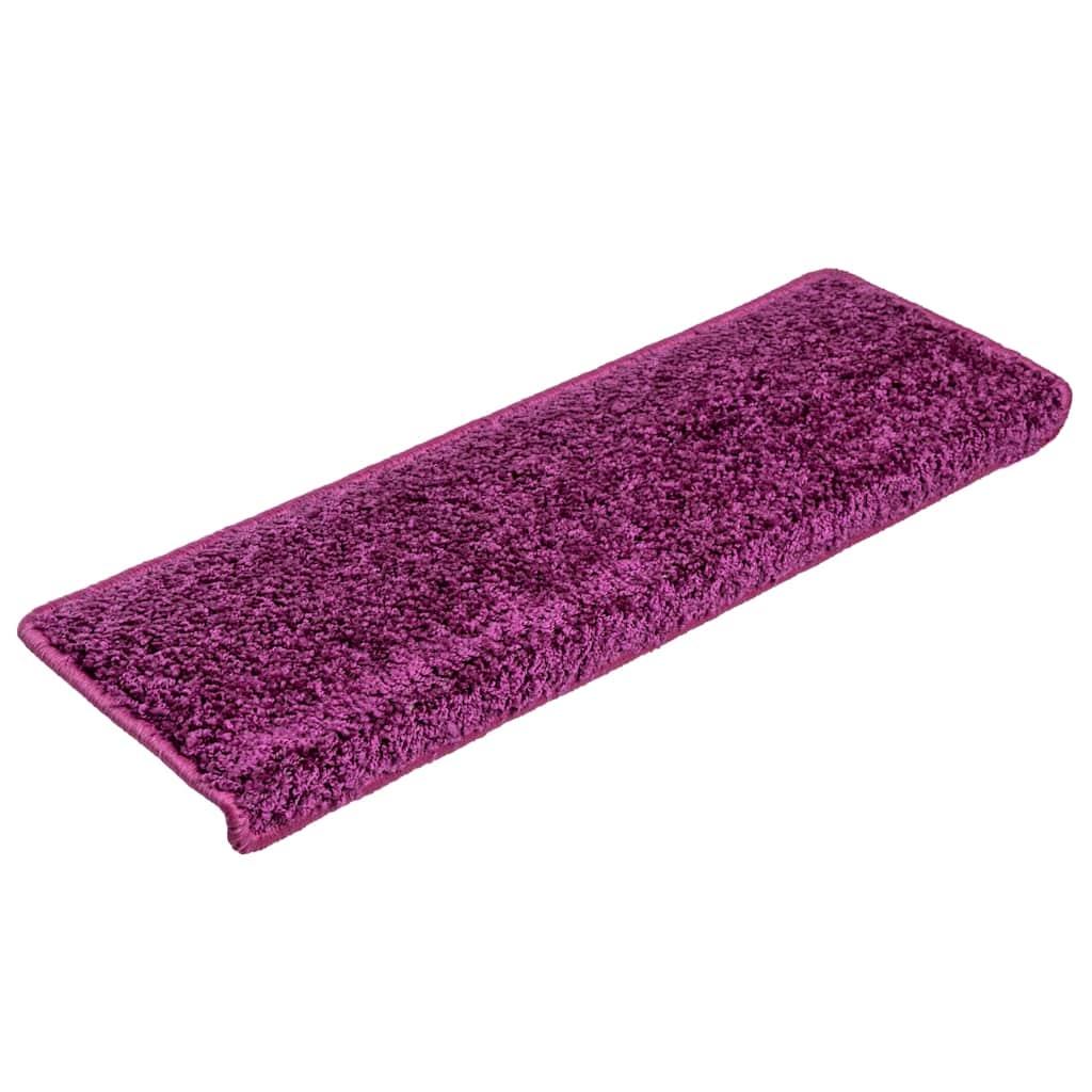 vidaXL Tappetini per scale 15 pz 65x21x4 cm Viola Bordo rettangolare - Image 1 of 7