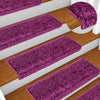 vidaXL Tappetini per scale 15 pz 65x21x4 cm Viola Bordo rettangolare - Image 2 of 7