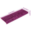 vidaXL Tappetini per scale 15 pz 65x21x4 cm Viola Bordo rettangolare - Image 7 of 7
