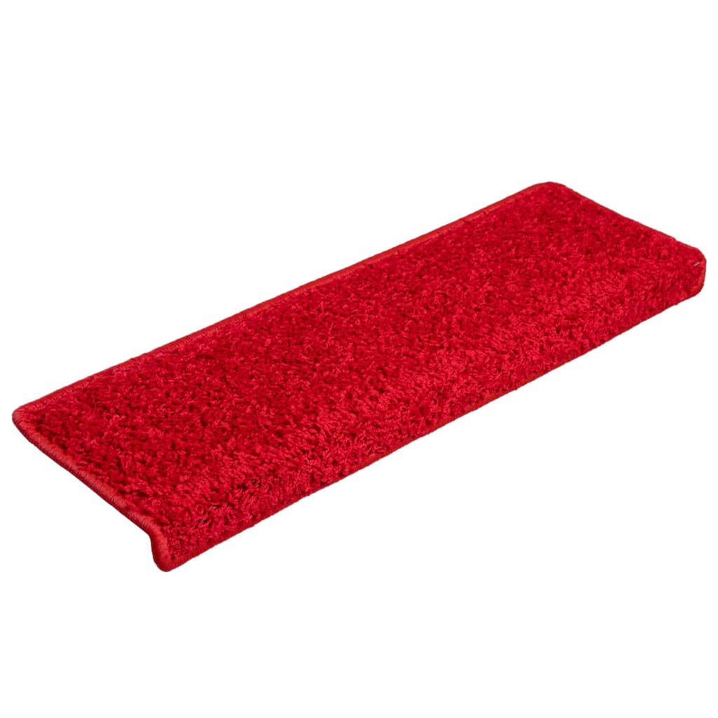 vidaXL Tappetini per scale 15 pz 65x21x4 cm Rosso Bordo rettangolare - Image 3 of 7