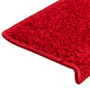 vidaXL Tappetini per scale 15 pz 65x21x4 cm Rosso Bordo rettangolare - Image 5 of 7