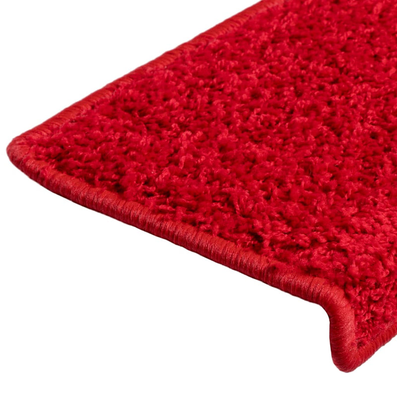 vidaXL Tappetini per scale 15 pz 65x21x4 cm Rosso Bordo rettangolare - Image 5 of 7