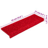 vidaXL Tappetini per scale 15 pz 65x21x4 cm Rosso Bordo rettangolare - Image 7 of 7
