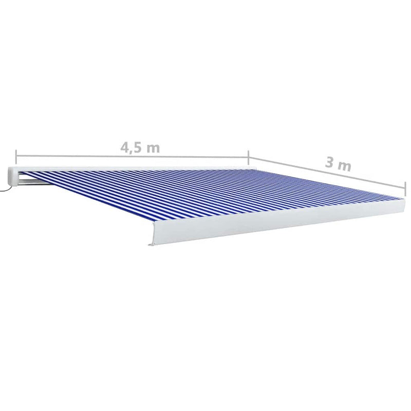 Toldo Cofre Motorizado SolPatio 450x300 cm Azul y Blanco - Image 11 of 12