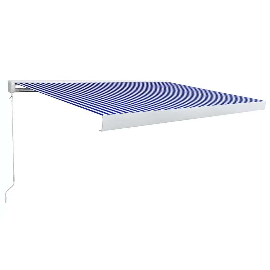 Toldo Cofre Manual SolPatio - Diseño Azul y Blanco (400x300 cm) - Image 2 of 6