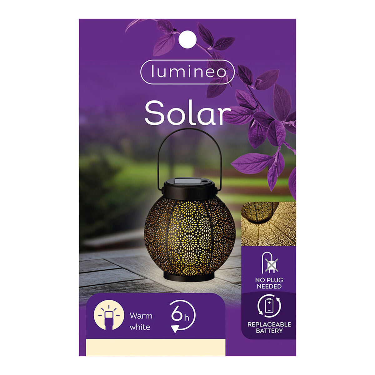 Farolillo Lumineo 897539 Solar 16 cm Negro Metal - Image 3 of 4