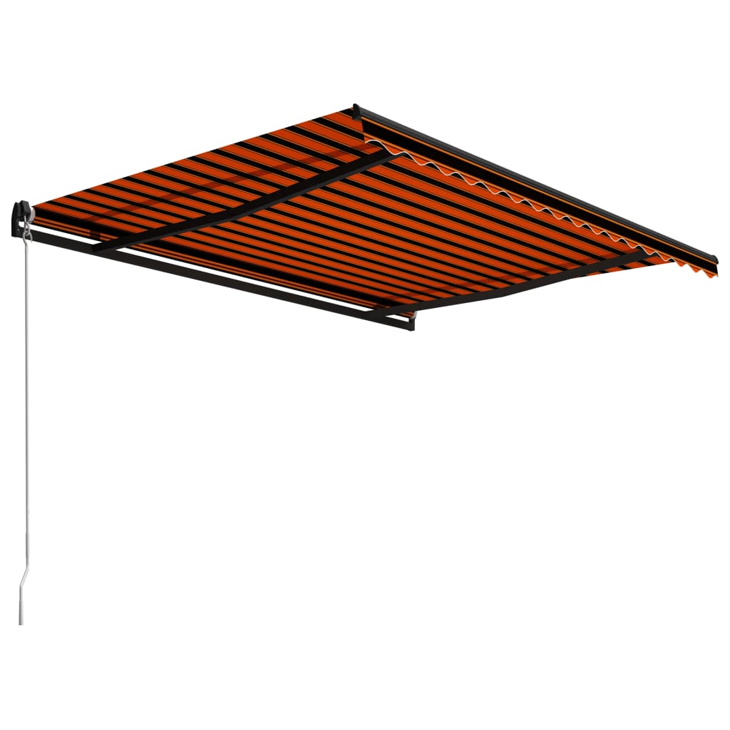 Toldo Retráctil Manual SolPatio con LED Solares 450x300 cm - Naranja y Marrón - Image 4 of 20