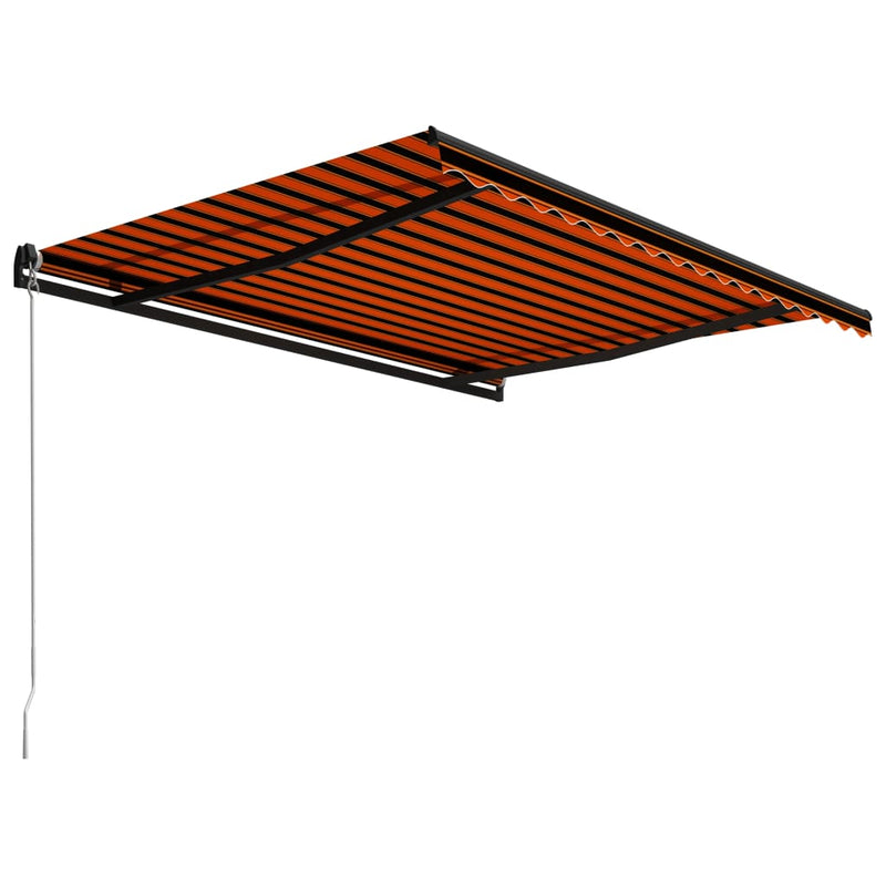 Toldo Retráctil Manual SolPatio con LED Solares 450x300 cm - Naranja y Marrón - Image 4 of 20
