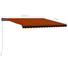 Toldo Retráctil Manual SolPatio con LED Solares 450x300 cm - Naranja y Marrón - Image 15 of 20