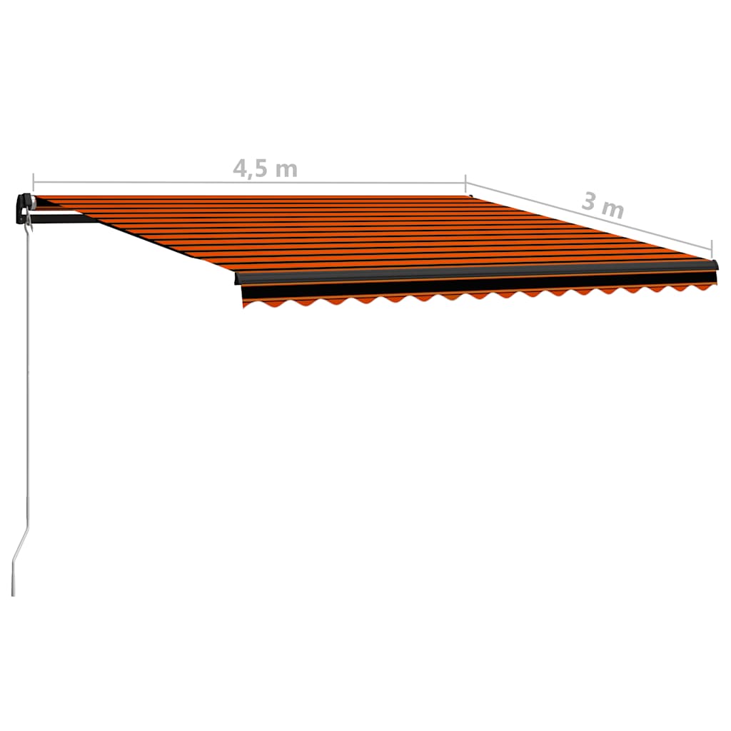 Toldo Retráctil Manual SolPatio con LED Solares 450x300 cm - Naranja y Marrón - Image 20 of 20