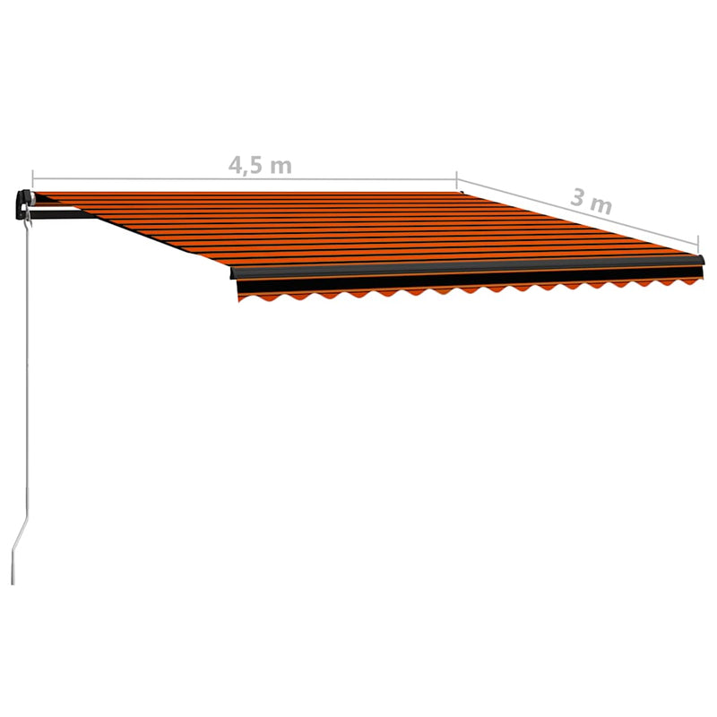 Toldo Retráctil Manual SolPatio con LED Solares 450x300 cm - Naranja y Marrón - Image 20 of 20