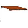 Toldo Retráctil Manual SolPatio con LED Solares 450x300 cm - Naranja y Marrón - Image 2 of 20