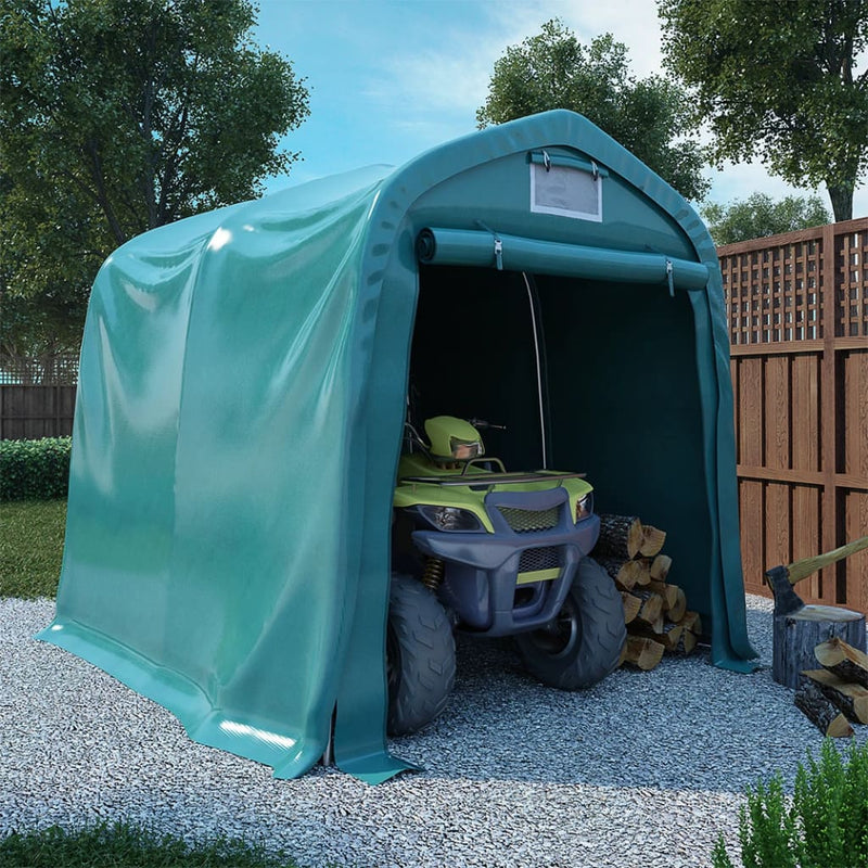 vidaXL Tenda di Stoccaggio Multiuso in PVC 2,4x2,4 m - Verde Scuro - Image 1 of 10