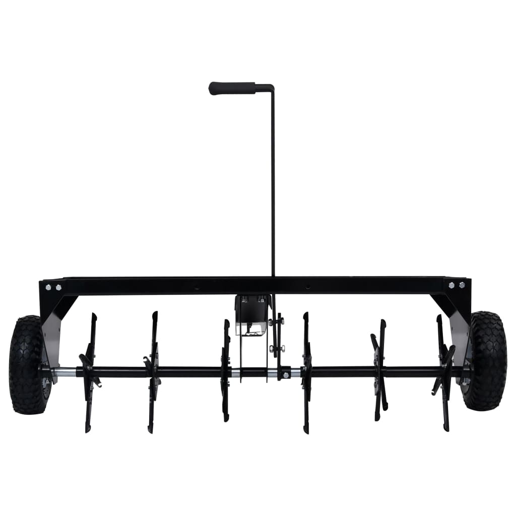 vidaXL Aeratore per Prato in Acciaio Larghezza 102 cm Nero - Image 3 of 7