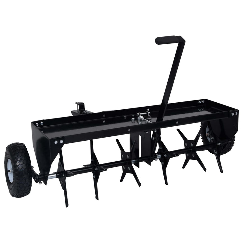 vidaXL Aeratore per Prato in Acciaio Larghezza 102 cm Nero - Image 4 of 7