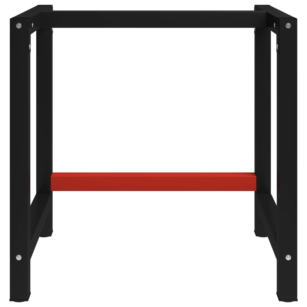 vidaXL Workbench Frame Metal 80x57x79 cm Black and Red - Image 1 of 10