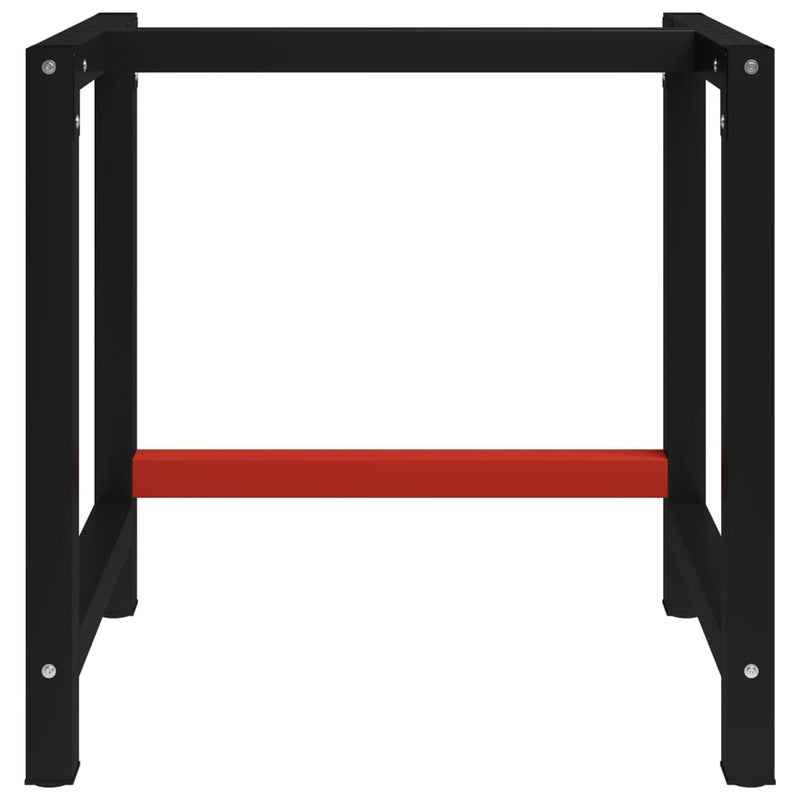 vidaXL Workbench Frame Metal 80x57x79 cm Black and Red - Image 1 of 10