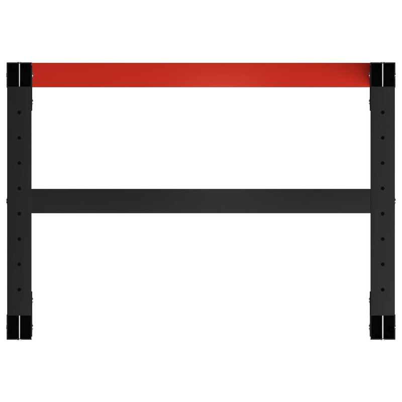 vidaXL Workbench Frame Metal 80x57x79 cm Black and Red - Image 5 of 10
