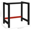 vidaXL Workbench Frame Metal 80x57x79 cm Black and Red - Image 10 of 10