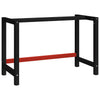 vidaXL Workbench Frame Metal 120x57x79 cm Black and Red - Image 3 of 12