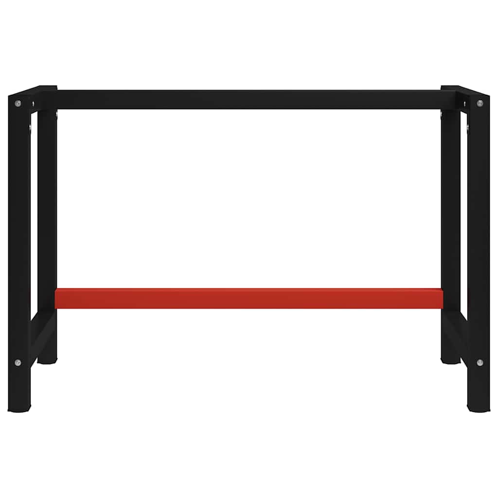 vidaXL Workbench Frame Metal 120x57x79 cm Black and Red - Image 6 of 12