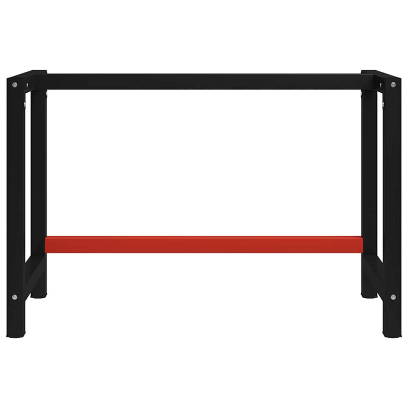 vidaXL Workbench Frame Metal 120x57x79 cm Black and Red - Image 6 of 12